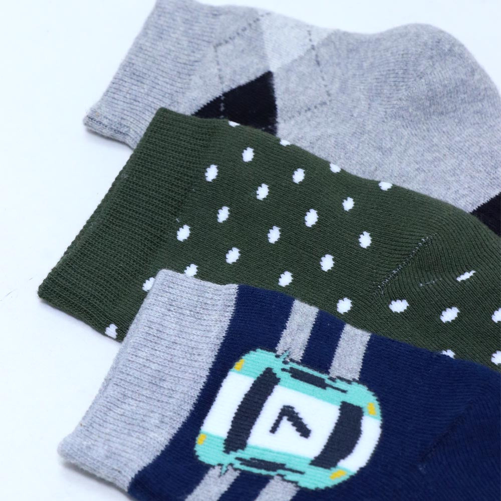 3pk Mix Design Terry Socks