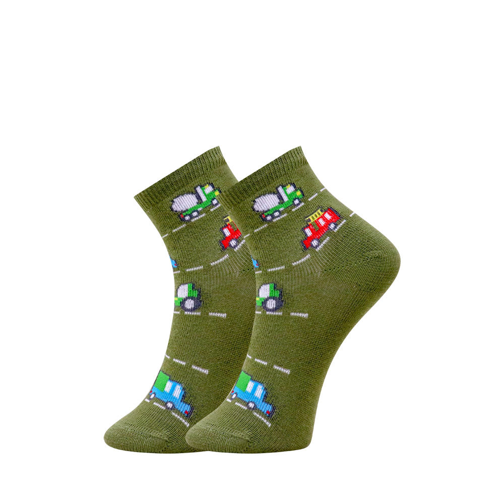 3 Pk Mustang Kids Vehicle Print Socks