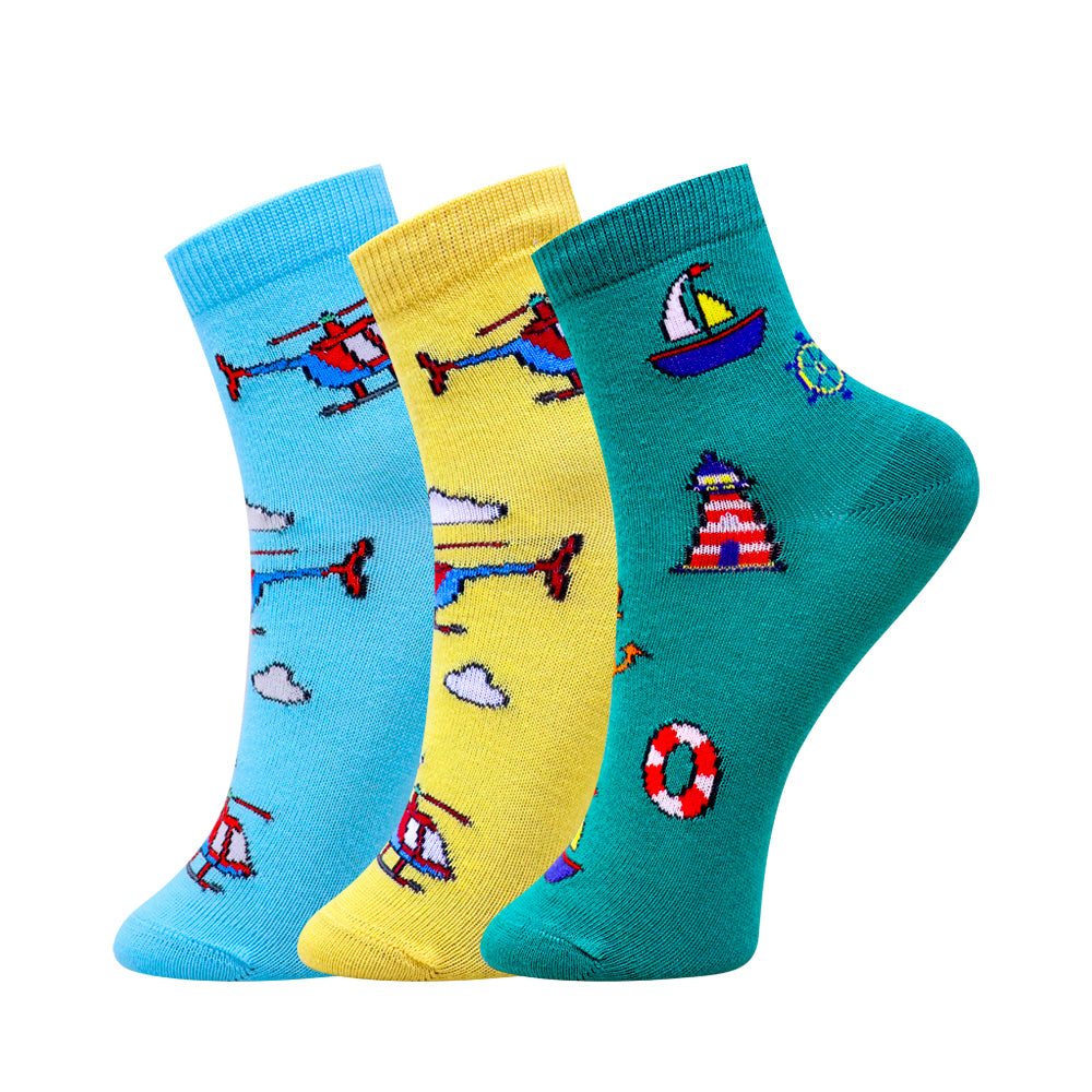 3 Pk Mustang Sky Adventures Baby Socks