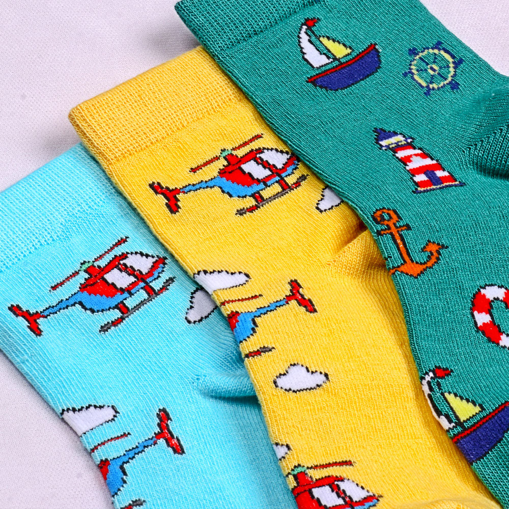3 Pk Mustang Sky Adventures Baby Socks