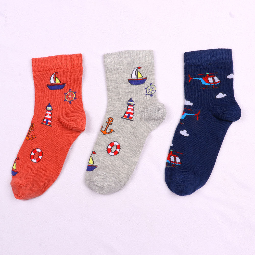 3 Pk Mustang Sky Adventures Baby Socks
