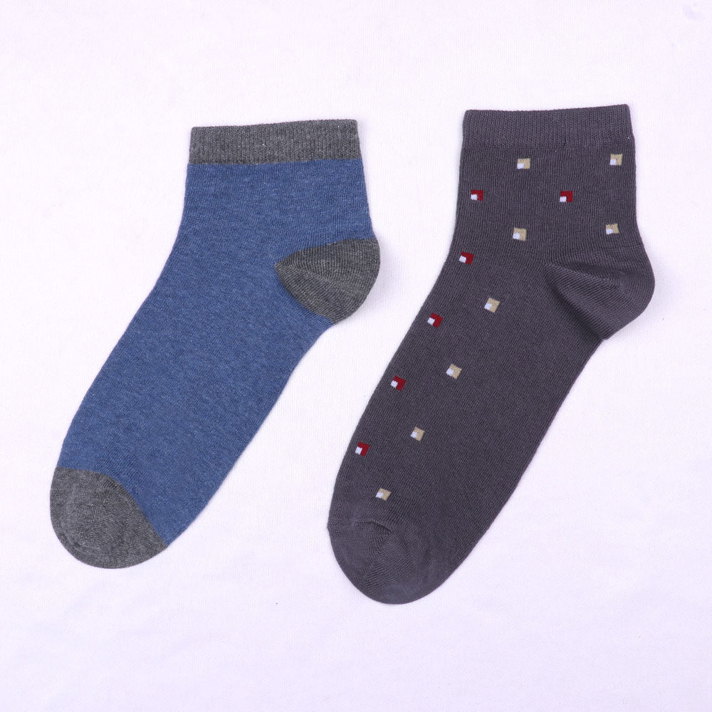 2 Pk Men’s Patterned Ankle Socks