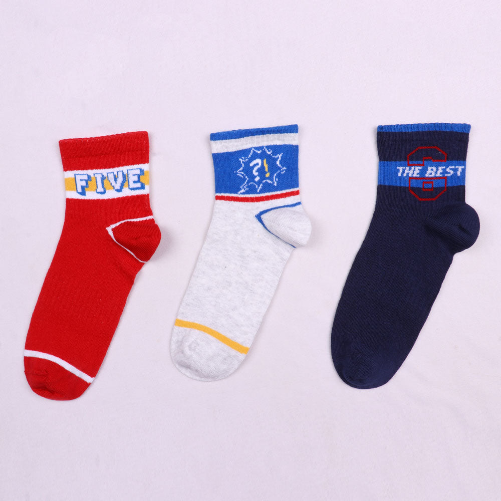 3 Pk Mustang Power play Kids Crew Socks