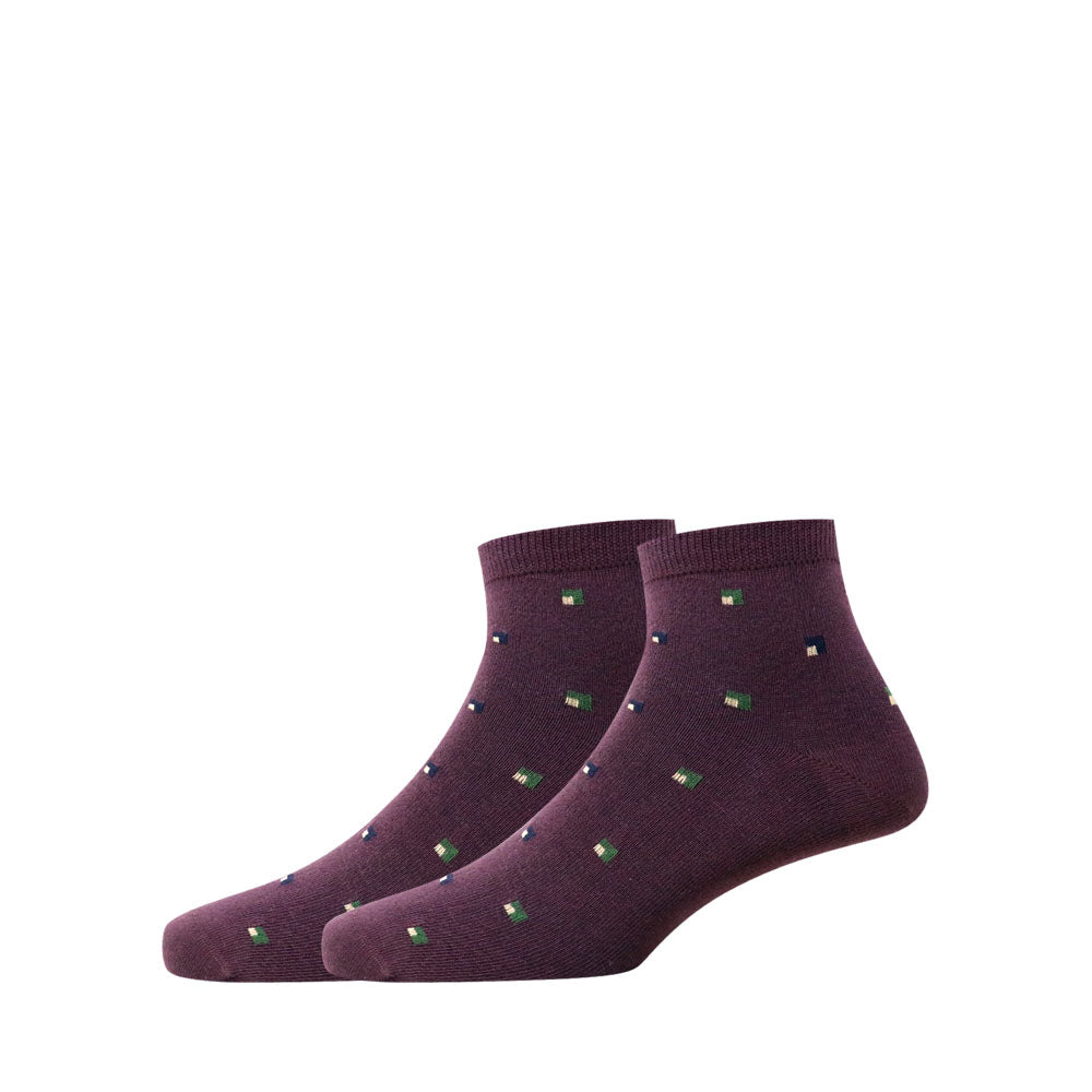 2 Pk Men’s Patterned Ankle Socks