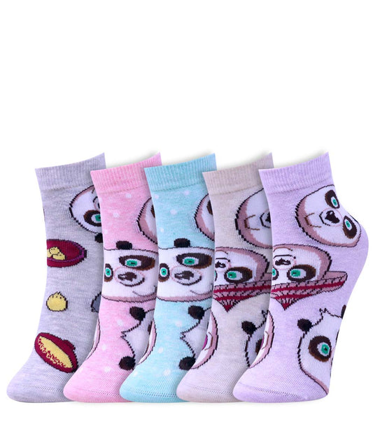 Kids Kung Fu Panda Face Design  Socks Pack Of 5