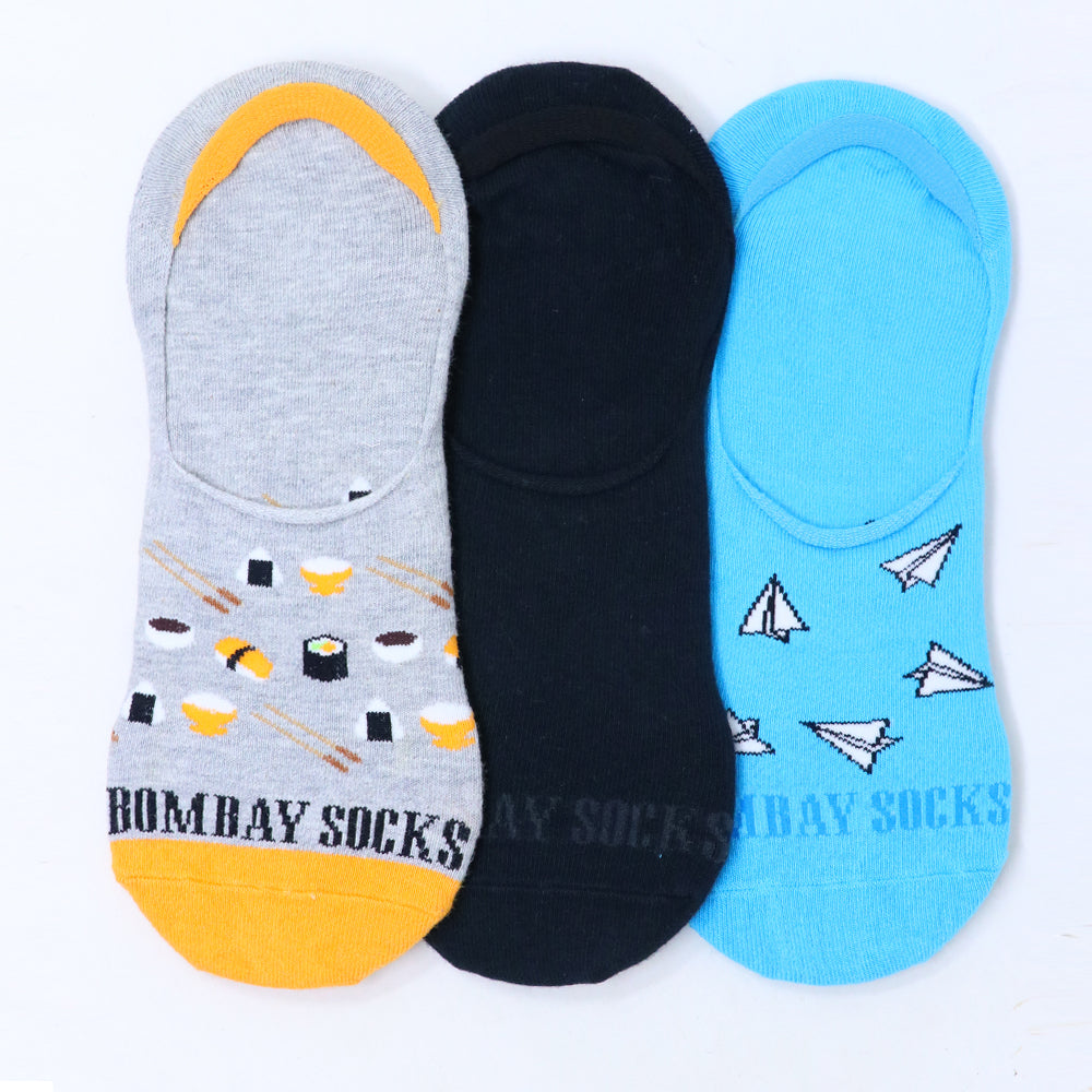 3Pk Cotton Rich Design Assorted Footlets.