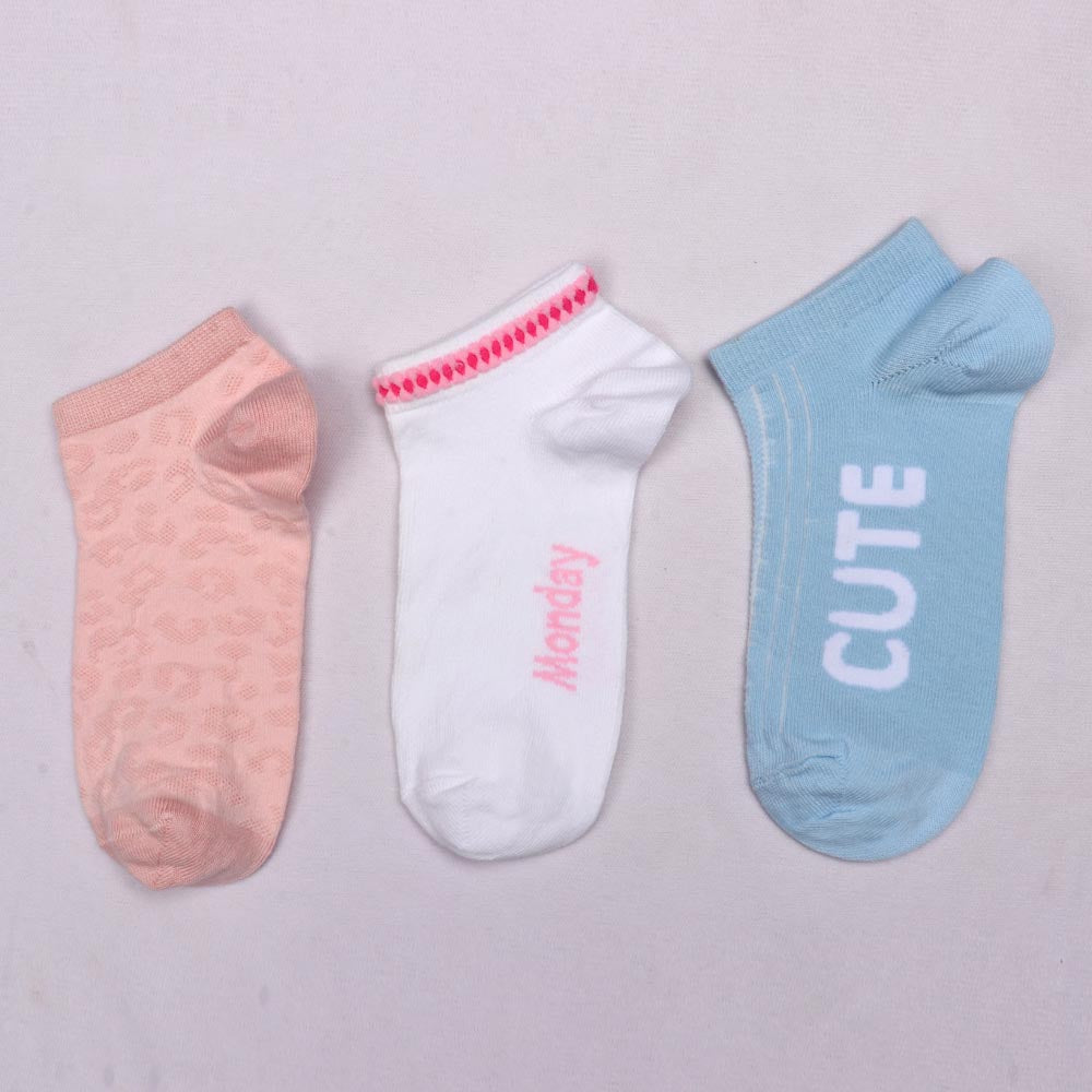 3 Pk Ladies Mix Design Print Socks