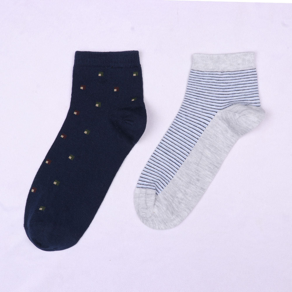 2 Pk Men’s Patterned Ankle Socks