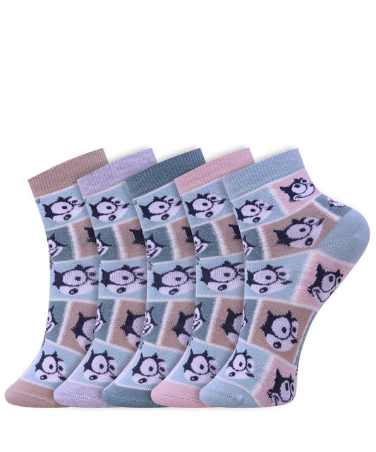 Infants Felix All Over Face Design  Socks Pack Of 5