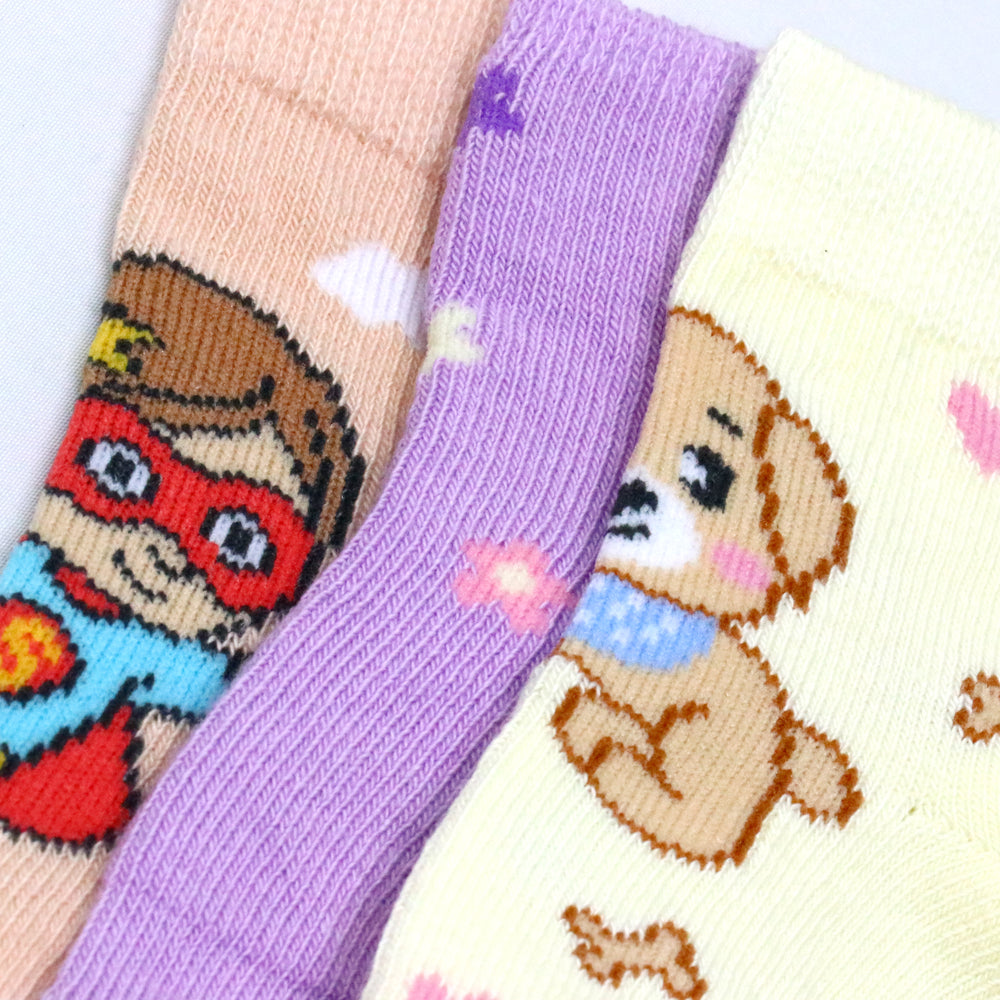 3 Pk Kids’ Superhero & Cuddle Friends Crew Socks – Fun Character Printed Socks