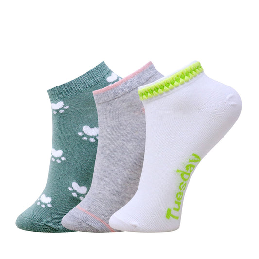 3 Pk Ladies Mix Design Print Socks