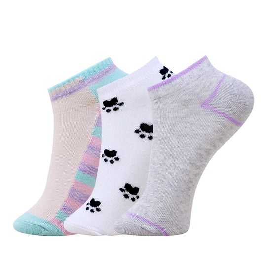 3 Pk Ladies Mix Design Print Socks