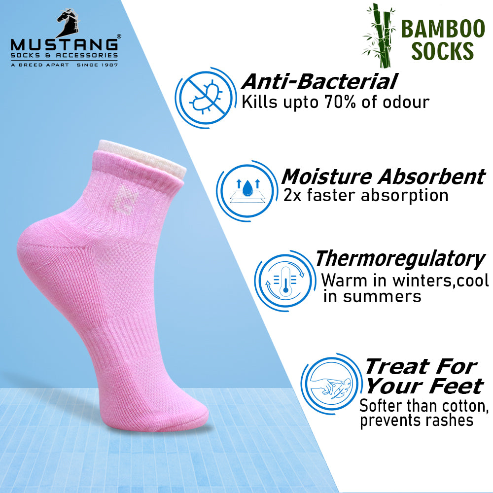 1 Pk Ladies Bamboo Double Velt Design Socks