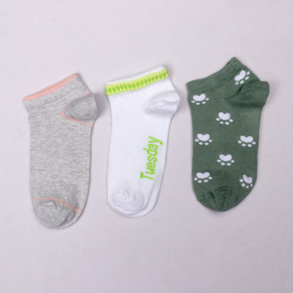 3 Pk Ladies Mix Design Print Socks
