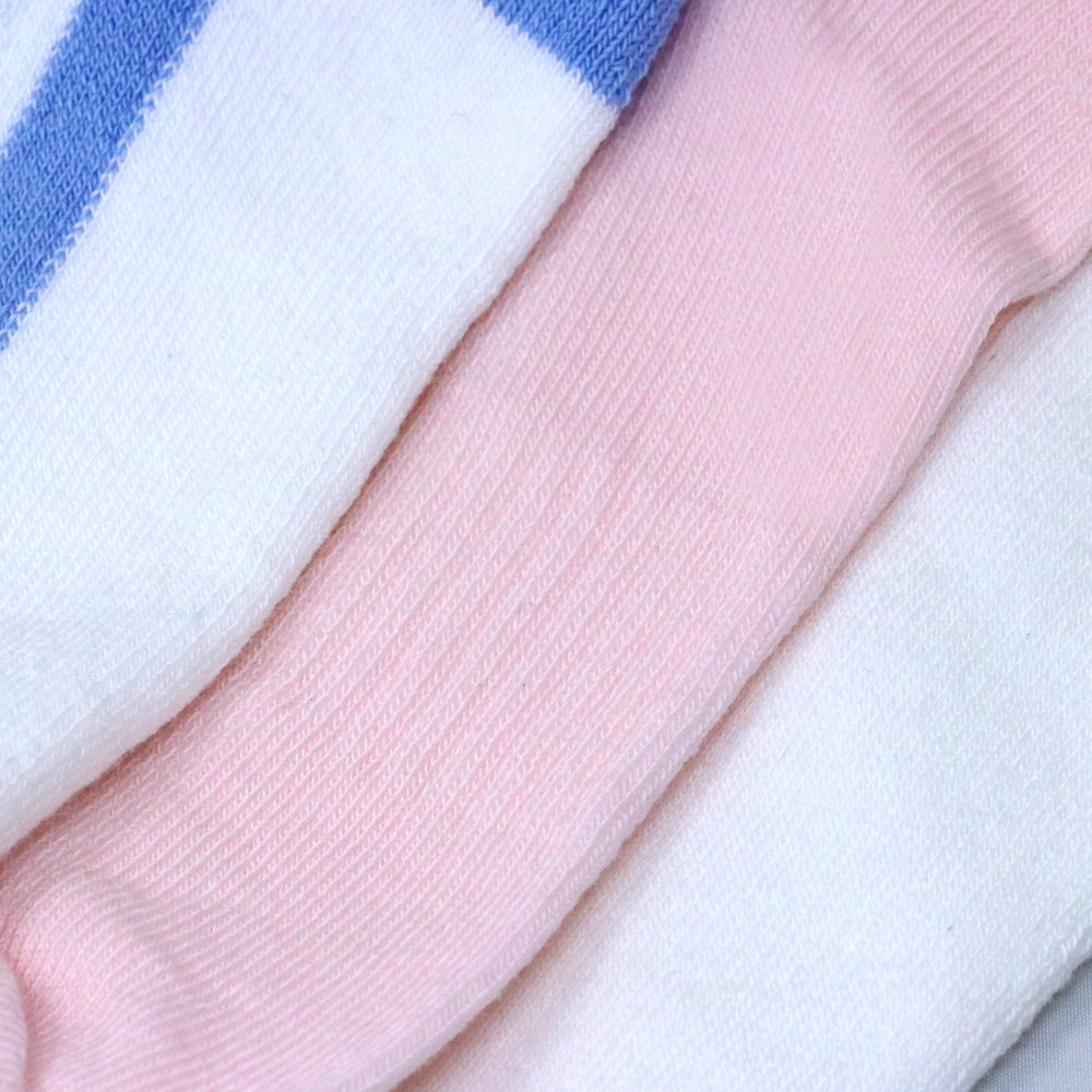 3 Pk Kids Solid Ankle Socks With Contrast Heel & Toe – Soft, Comfortable Everyday Socks
