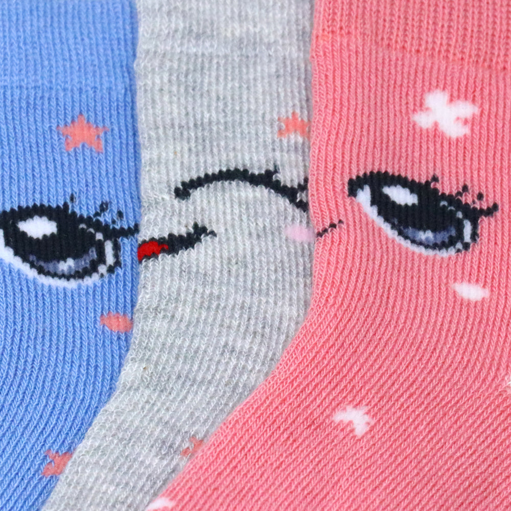 3 Pk Cute Smiley Face Kids Socks