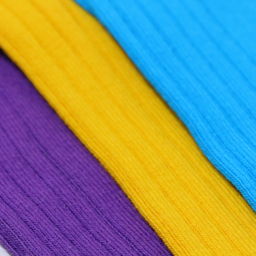 3pk Basic Plain Rib Socks