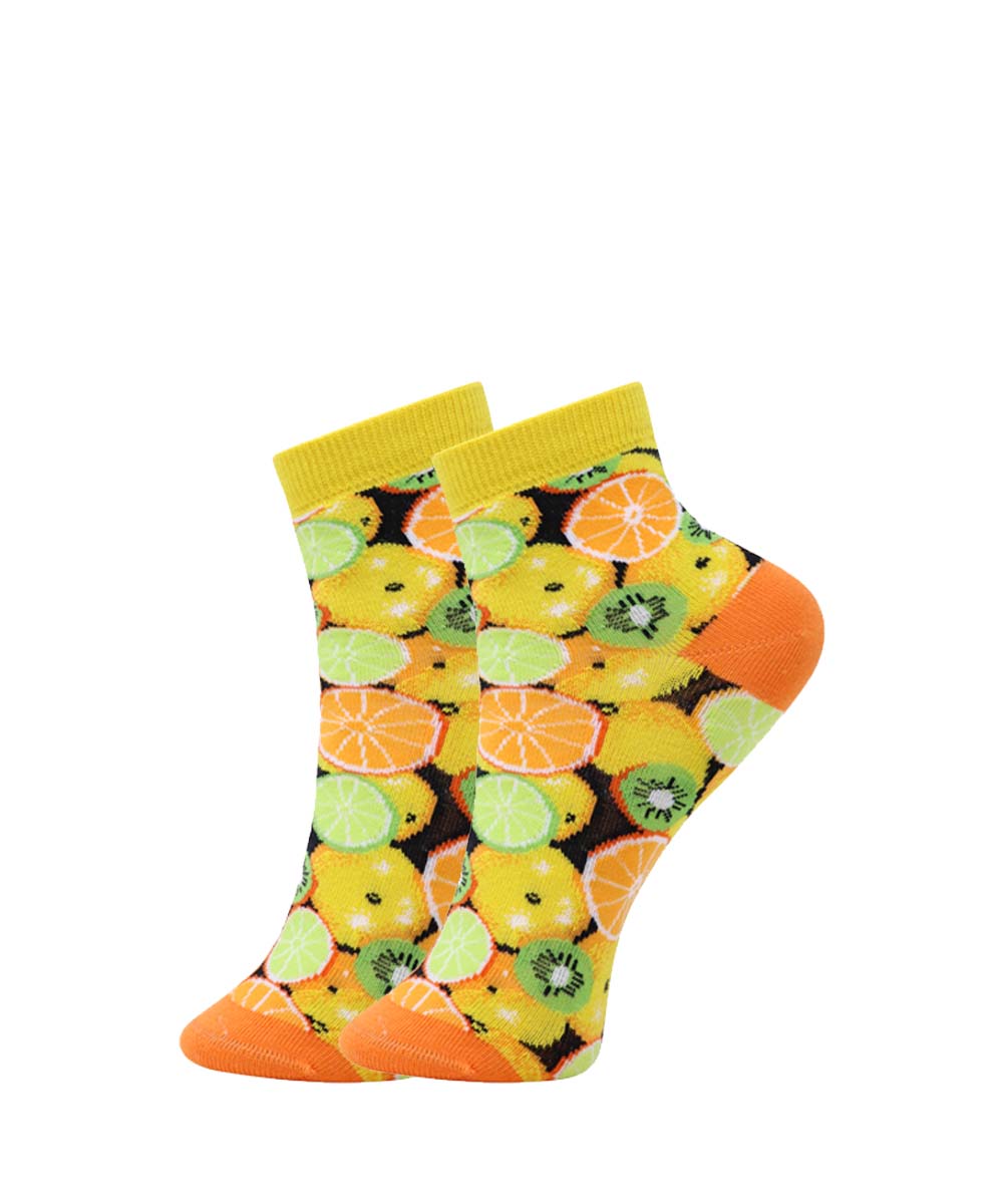 3pk 3D Orange N Lime Design Ankle Length