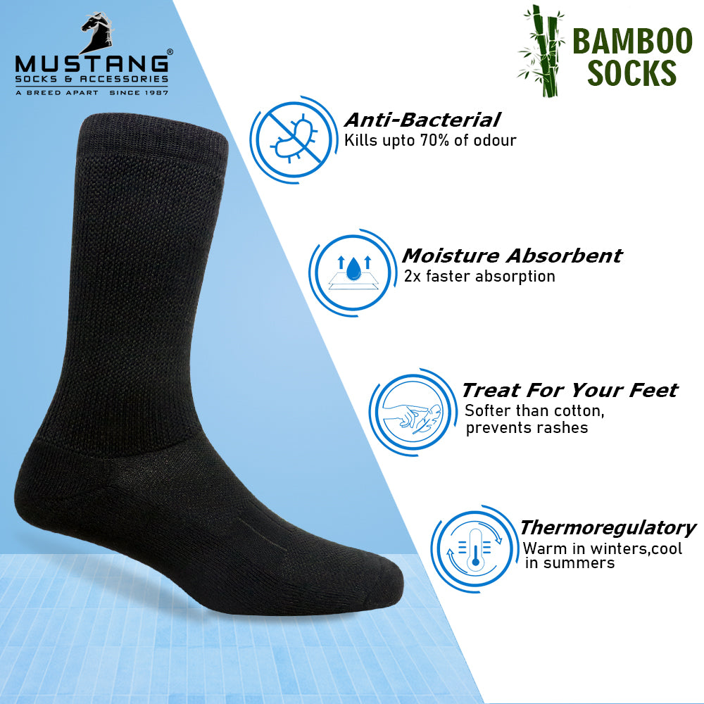 1 Pk Men’s Bamboo Health Crew Length Socks