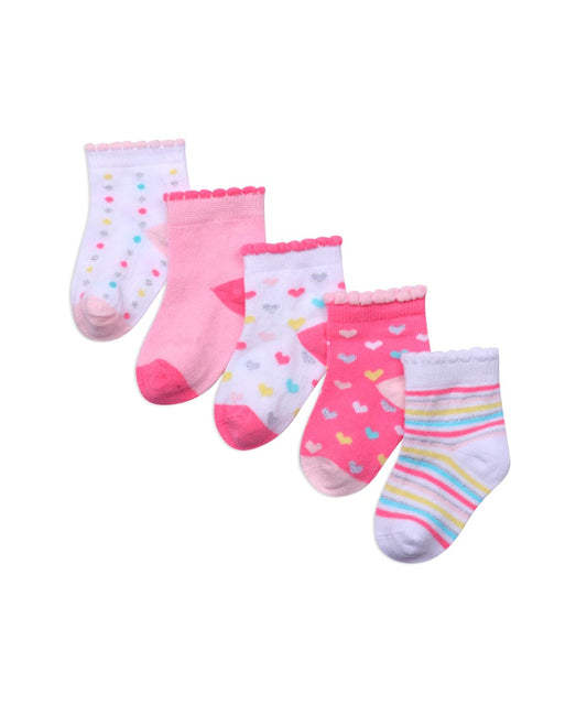 Infant's Multi  Girls Design  PO5 Socks.