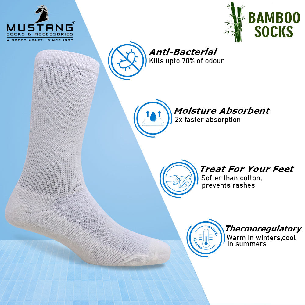 1 Pk Men’s Bamboo Health Crew Length Socks