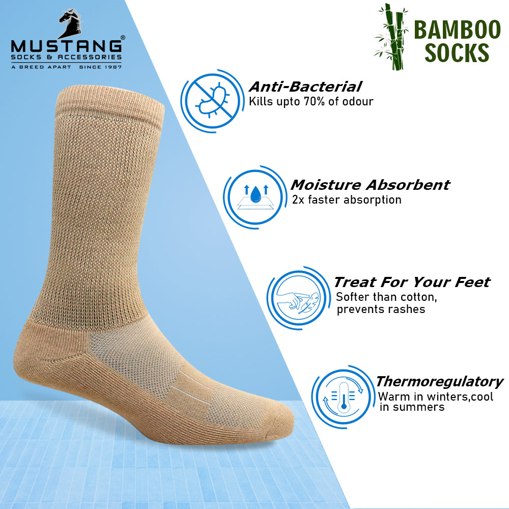1 Pk Men’s Bamboo Health Crew Length Socks