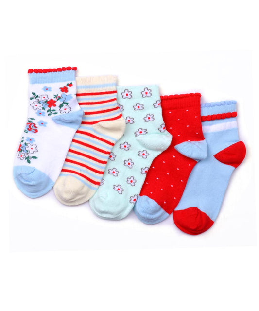 Infant's Flower Dot Girls Design PO5 Socks.
