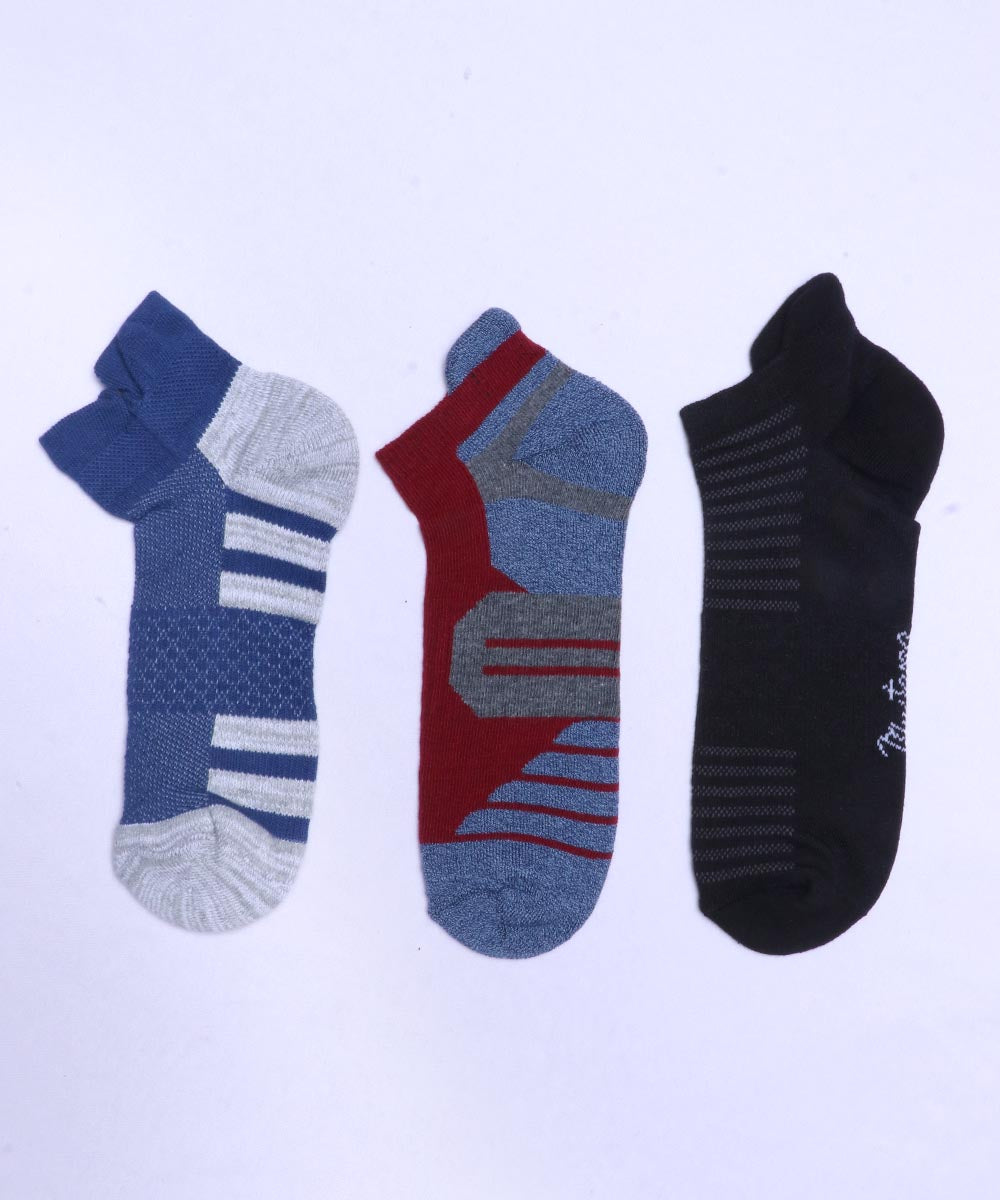 3pk Terry Design Sports Socks