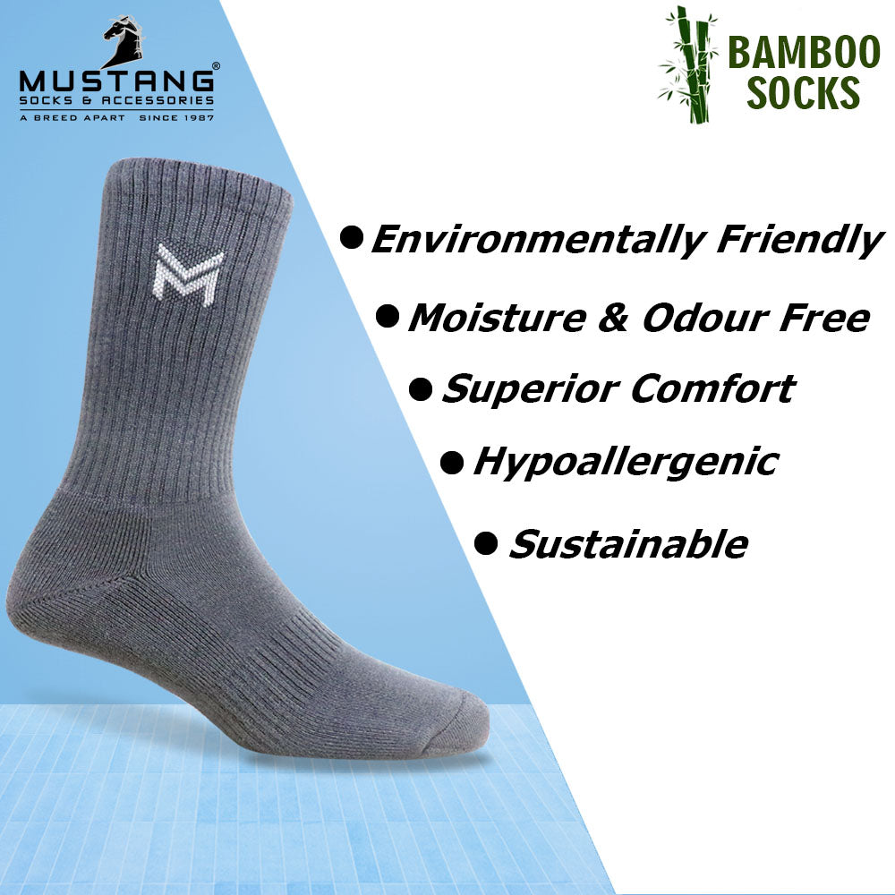 1 Pk Men’s Bamboo Basic Colour With Logo Socks