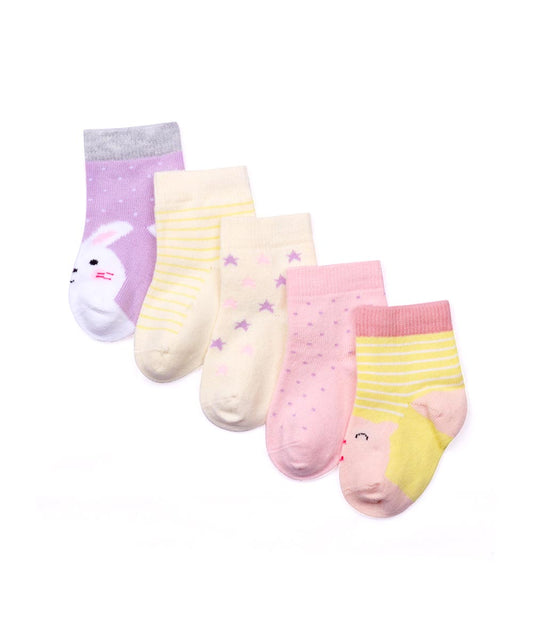 Infant's Multi Girls Design PO5 Socks.