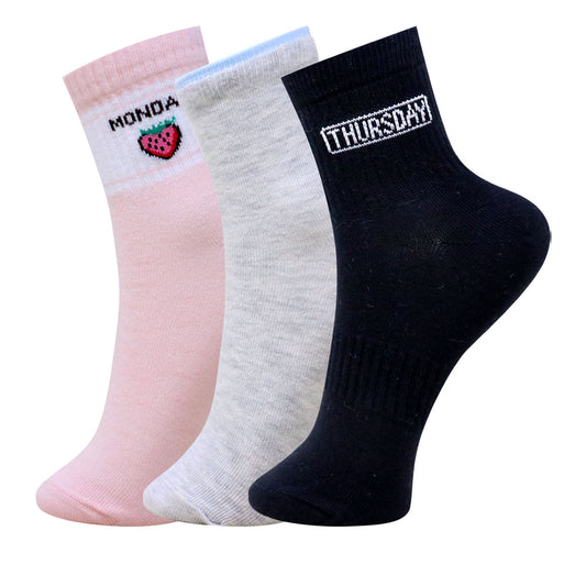 3 Pk Ladies Weekday Design Socks
