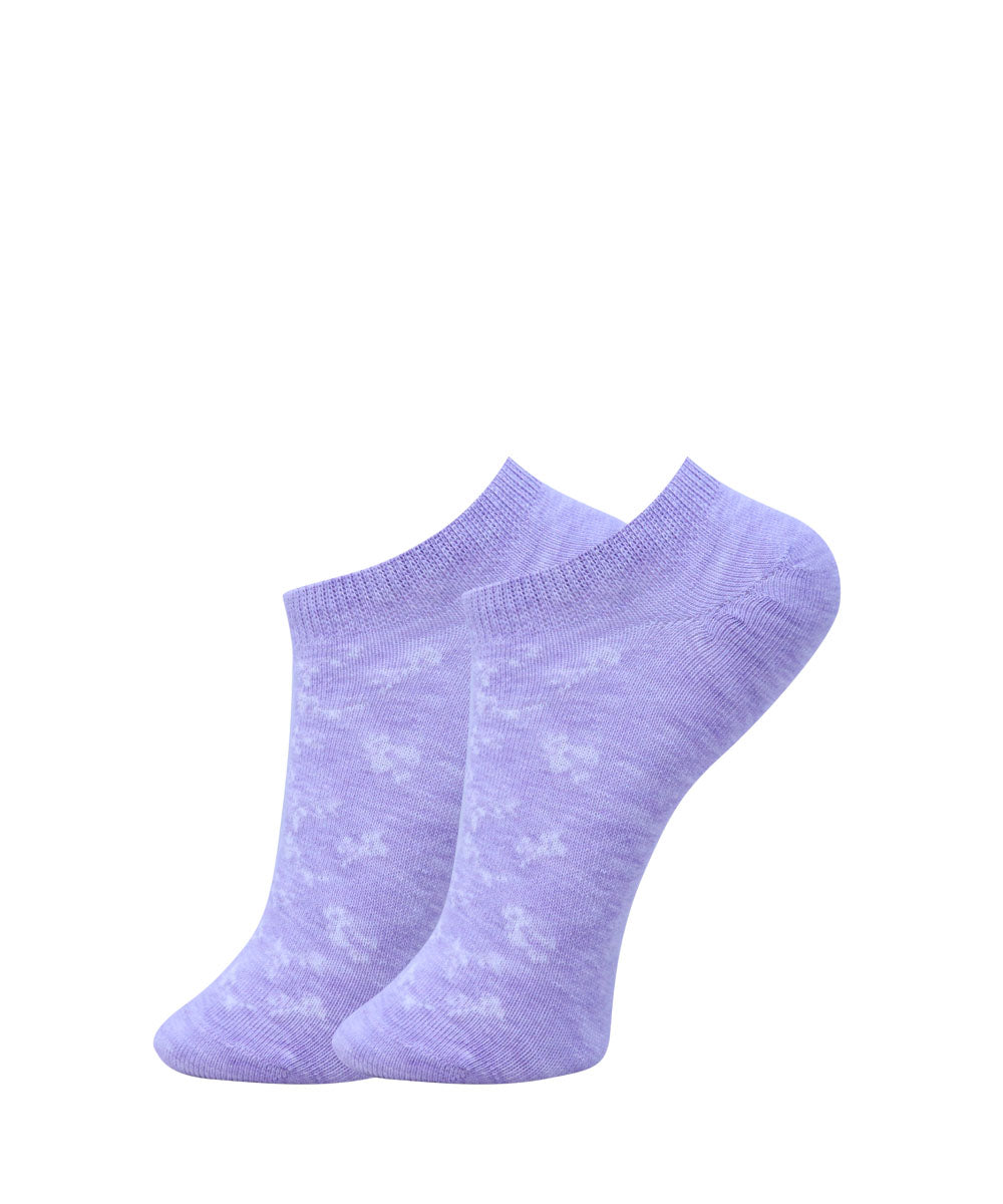 2pk Self Design Floral Print Socks