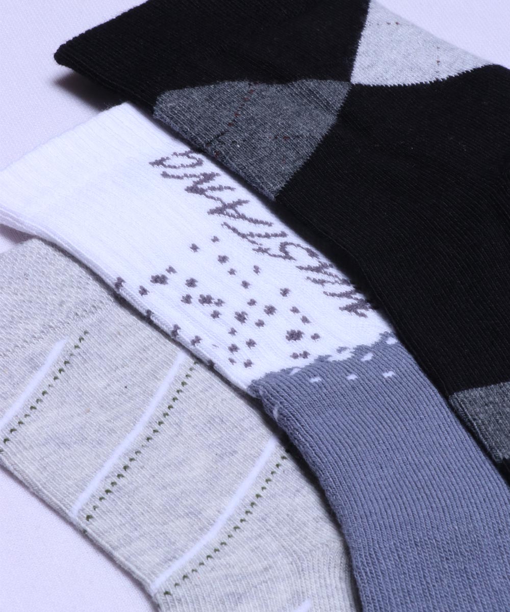 3pk Cotton Rich Design Terry Combo Socks