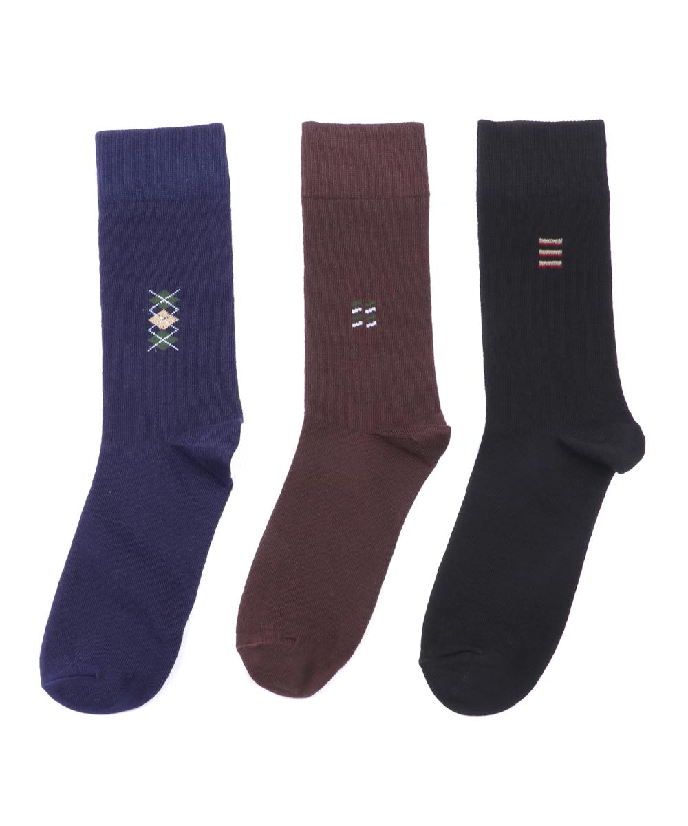 3pk Cotton Rich Design Combo Socks