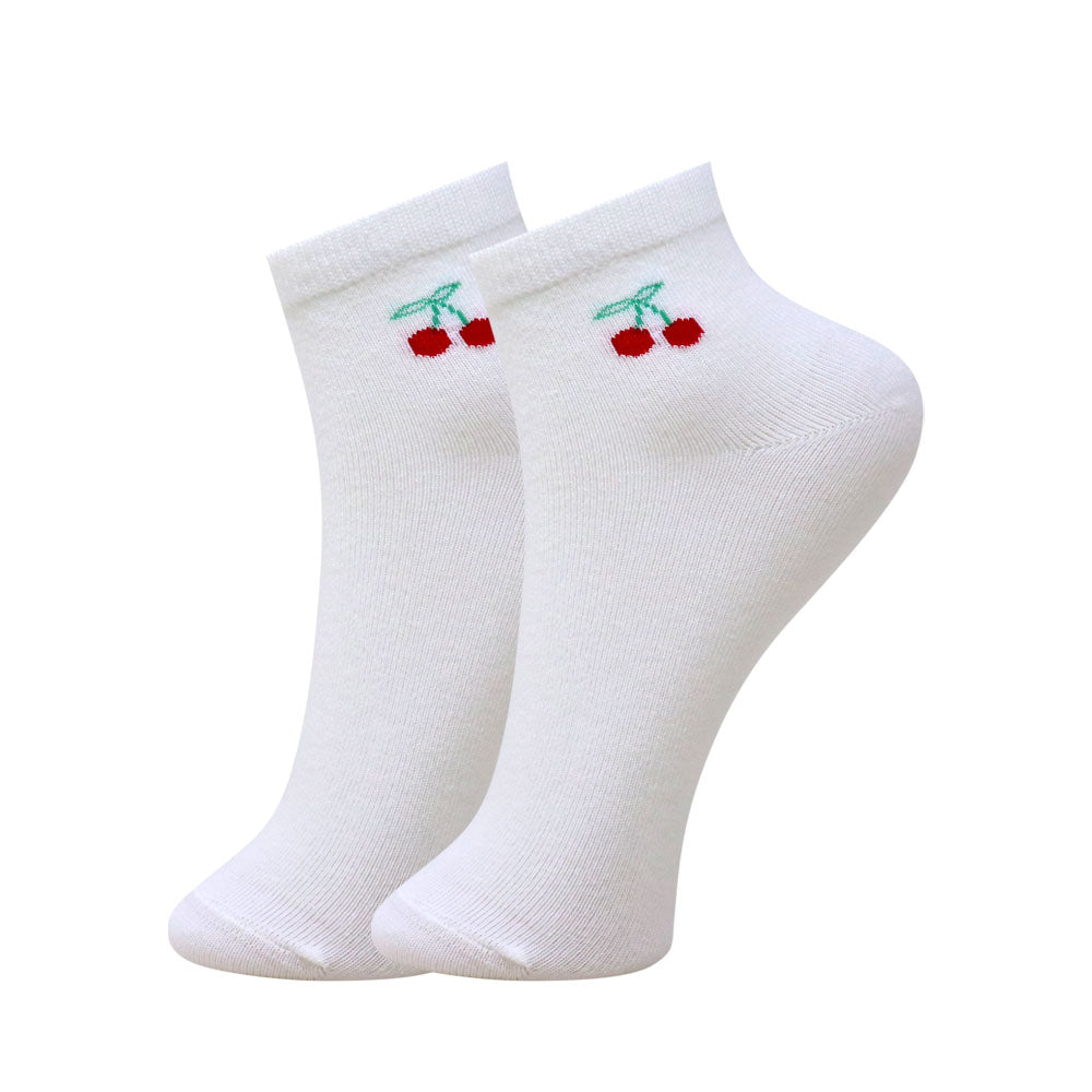 3 Pk Ladies Cherry Print Design Socks