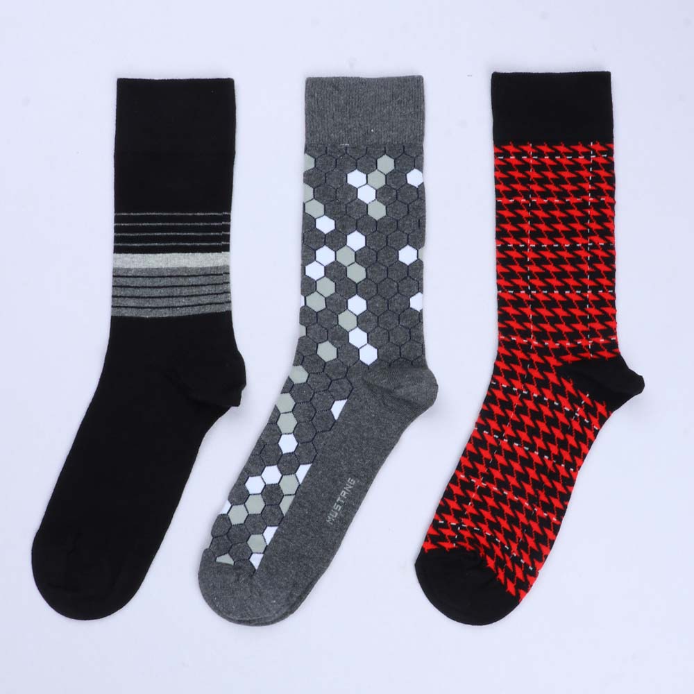 3pk Premium Patterned Cotton Socks