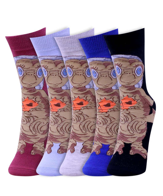 Women's  E.T  Design  Pack Of 5 Socks