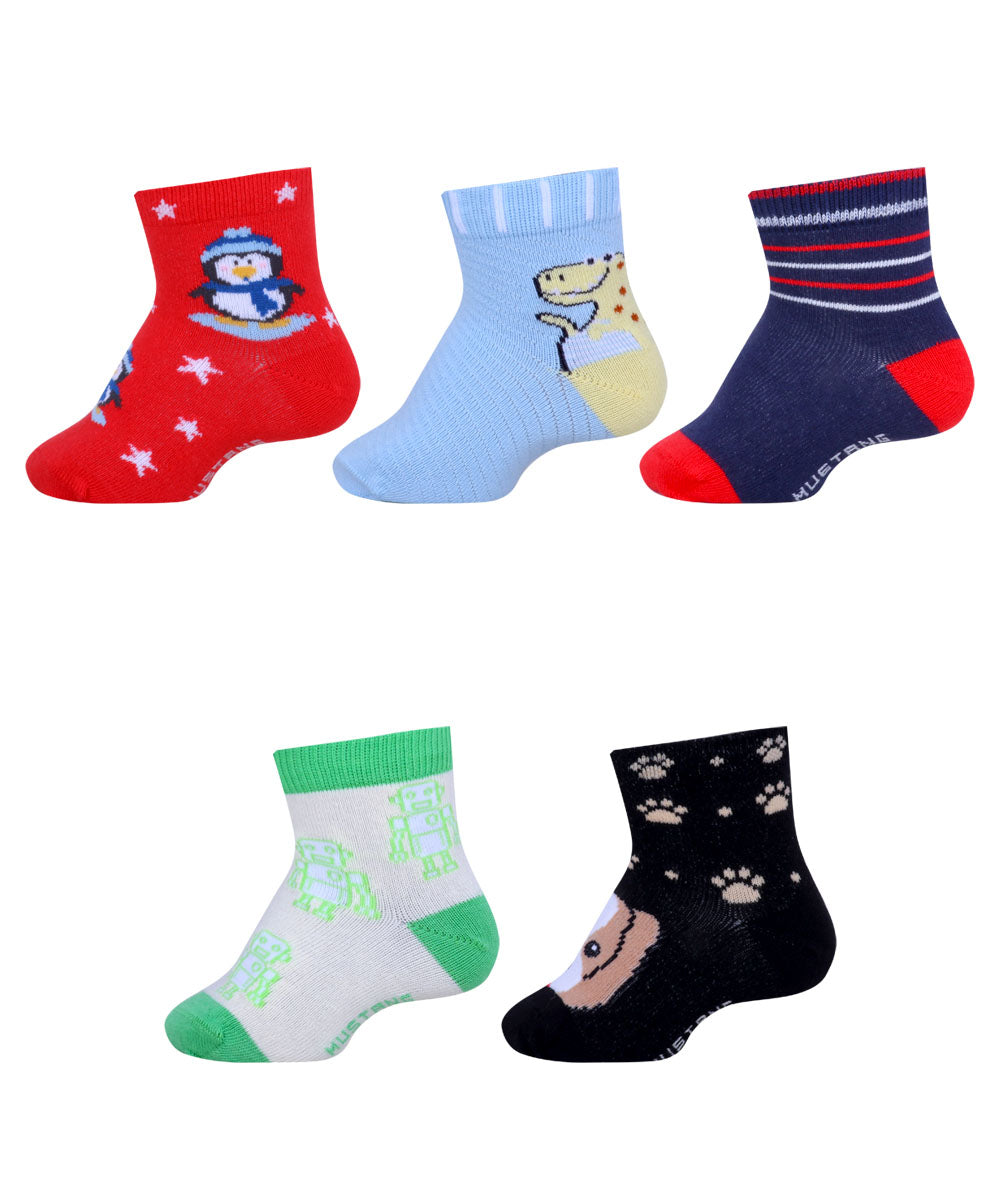 5pk Cotton Rich Infants Design Socks