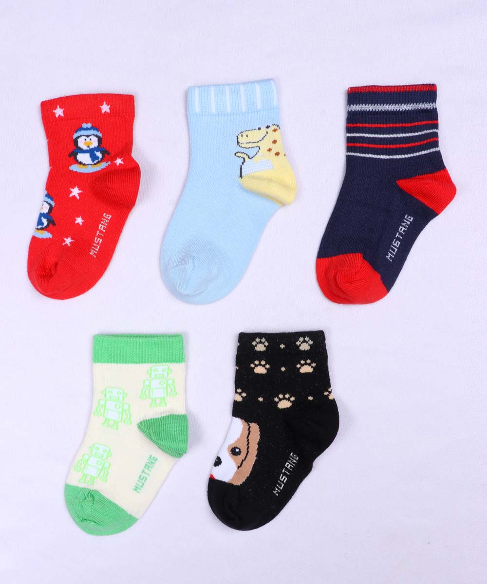 5pk Cotton Rich Infants Design Socks