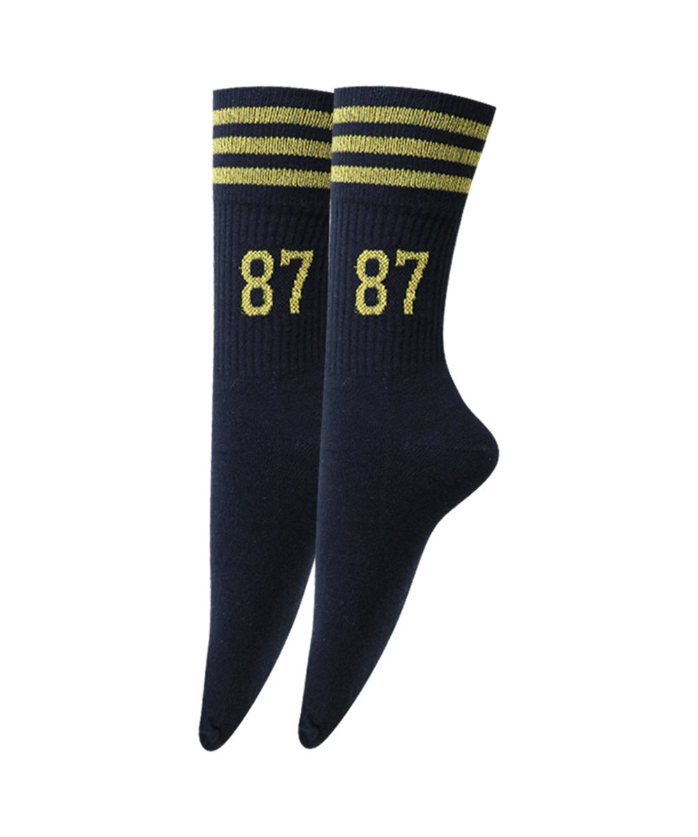 2pk Ribbed Tennis Design Socks