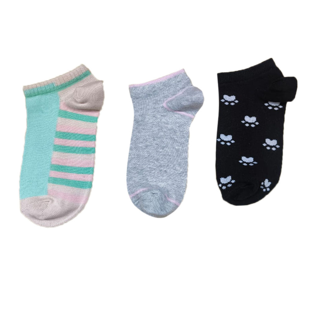 3 Pk Ladies Mix Design Print Socks