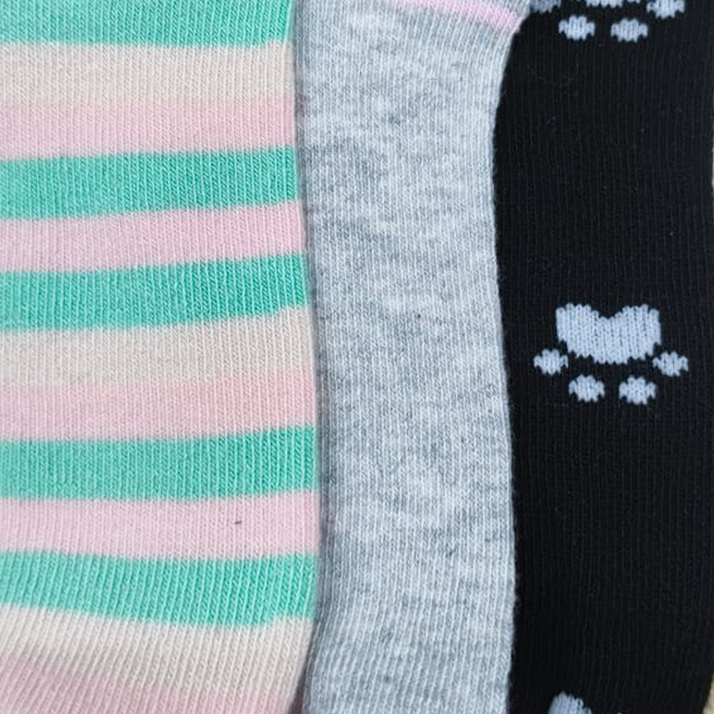 3 Pk Ladies Mix Design Print Socks