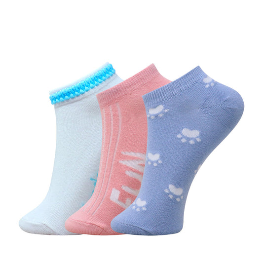 3 Pk Ladies Mix Design Print Socks