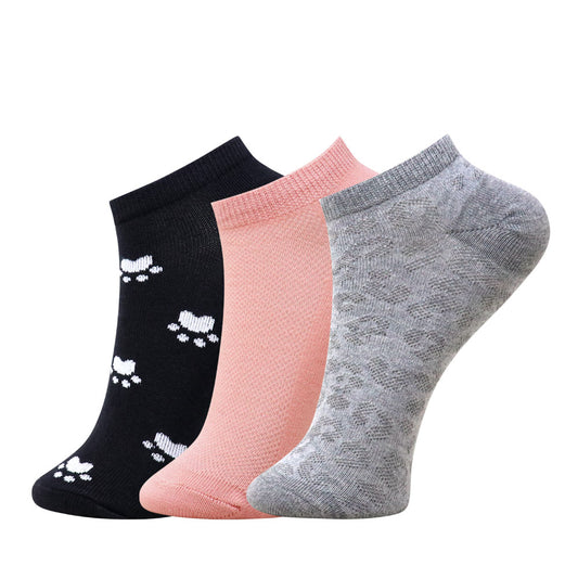 3 Pk Ladies Mix Design Print Socks