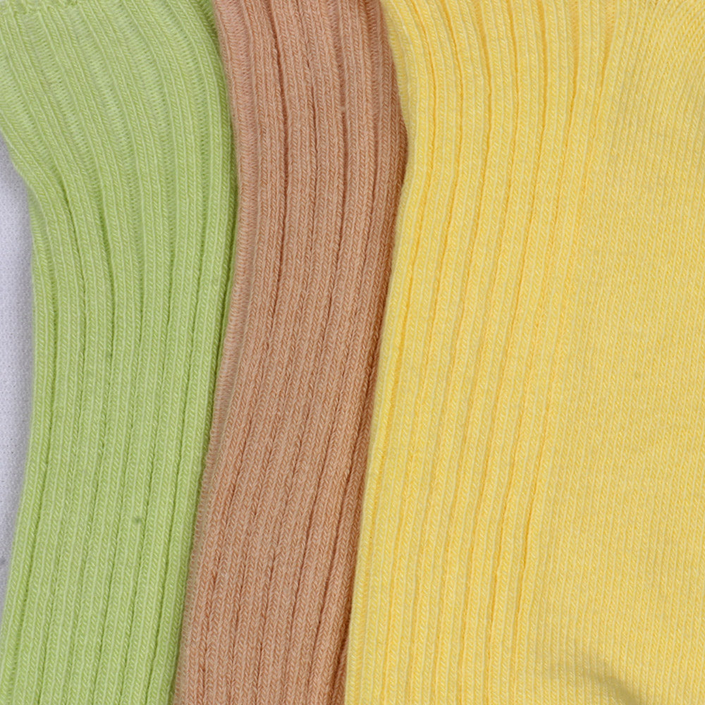 3 Pk Mustang Girls' Premium Cotton Ribbed No Show Socks