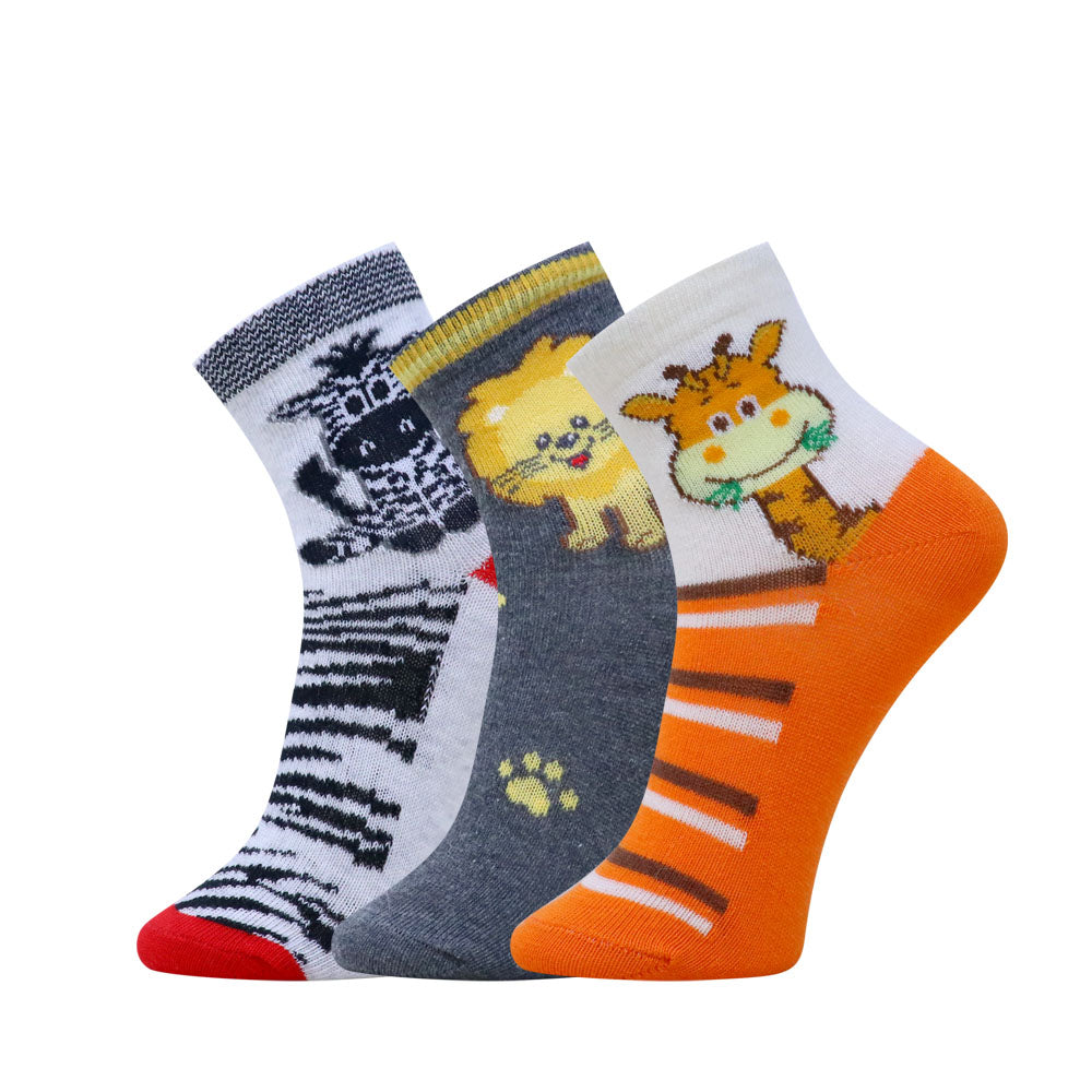 3pk Playful Animal Print Socks