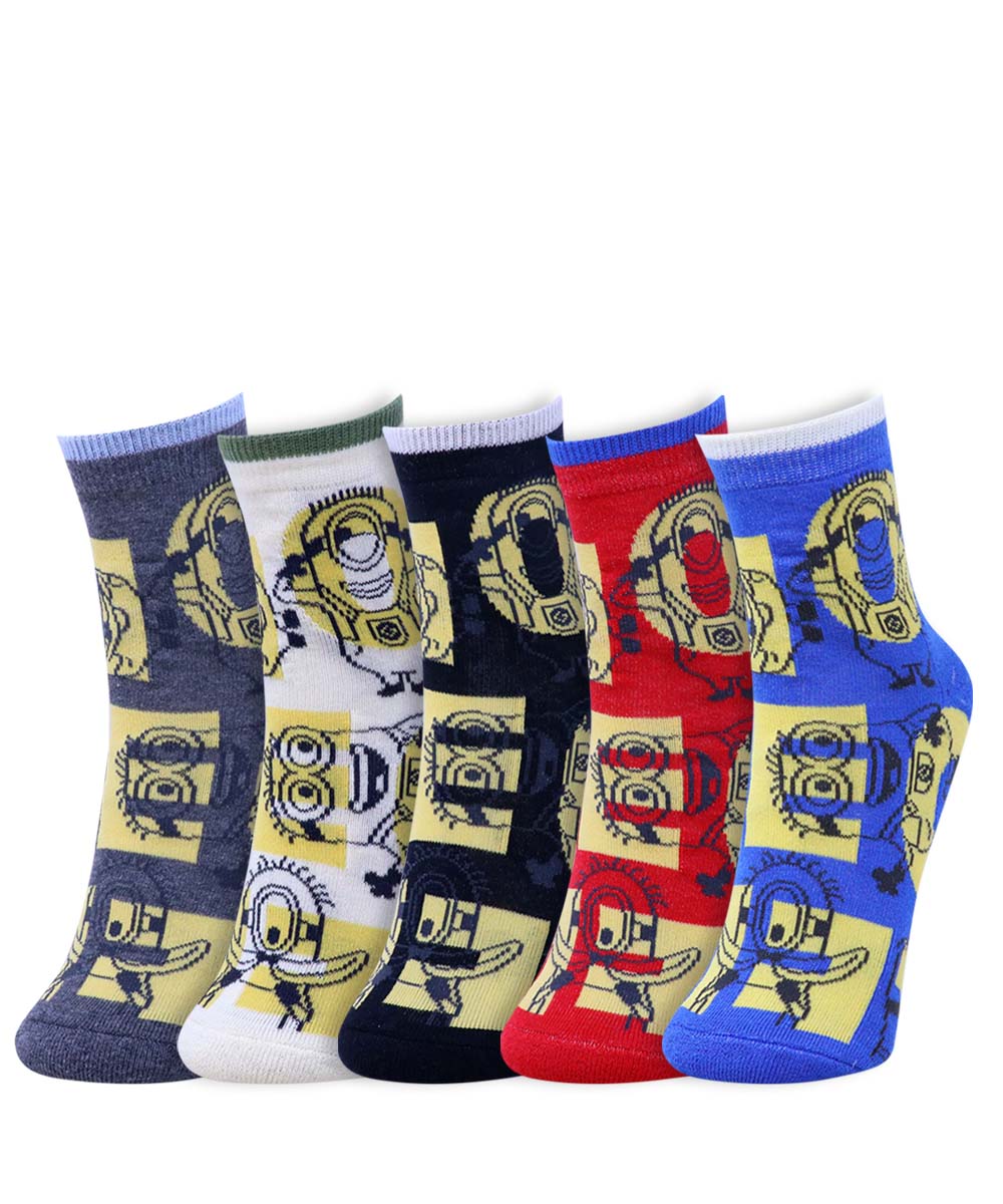 5pk Minions Design Socks