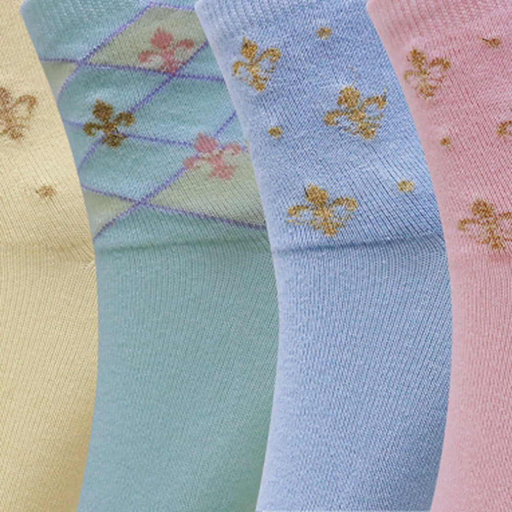 5 Pk Women’s Pastel Floral Print Socks