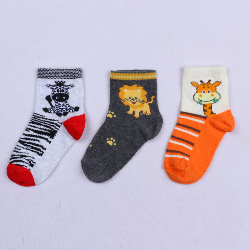 3pk Playful Animal Print Socks