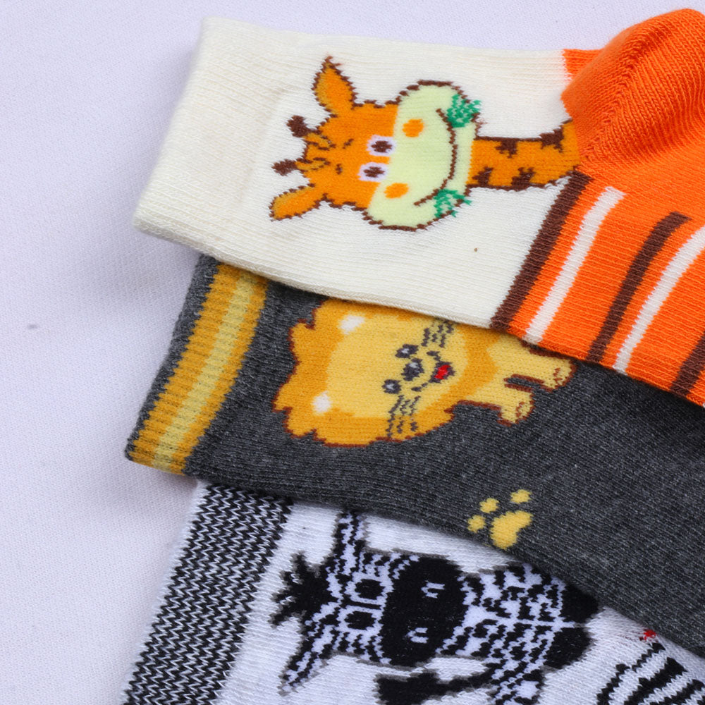 3pk Playful Animal Print Socks
